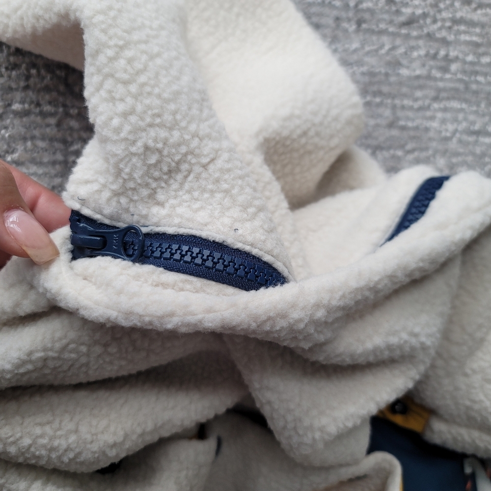 NWT The Sunday Collective 2-In-1 Fleece Jacket, Size 8Y, Color Almond Milk - Picture 11 of 13